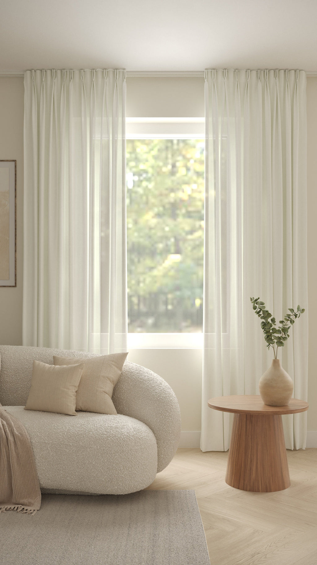 Batist halbtransparent Elfenbein