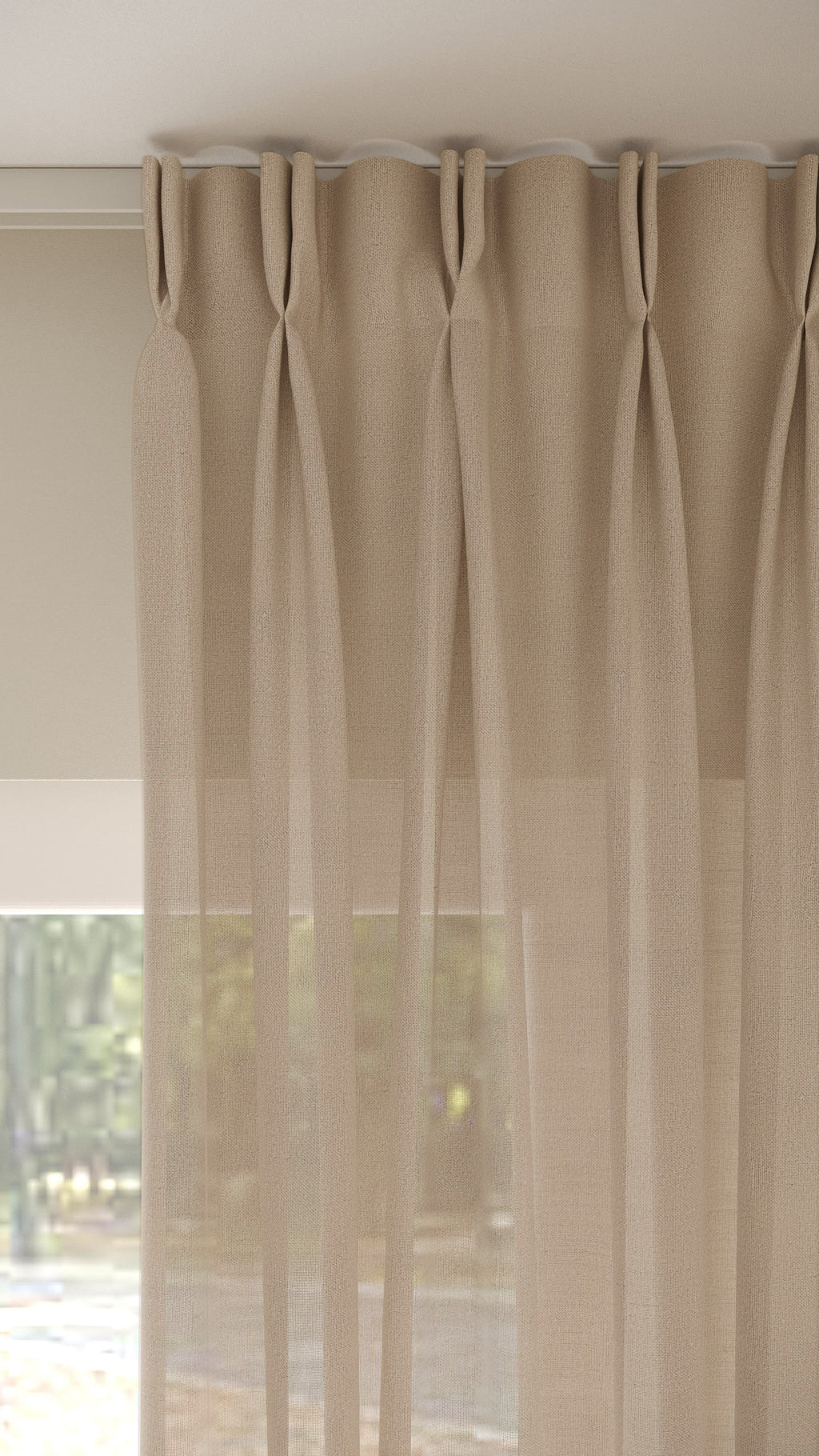 Batist halbtransparent Sand 4142336