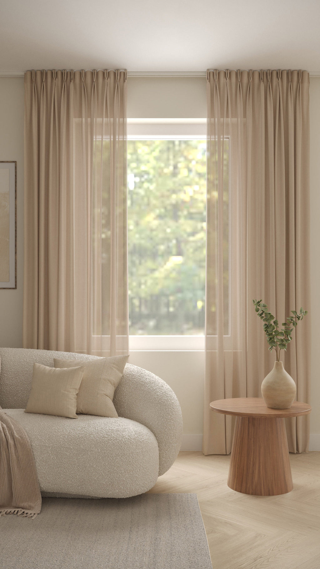 Batist halbtransparent Sand 4142336