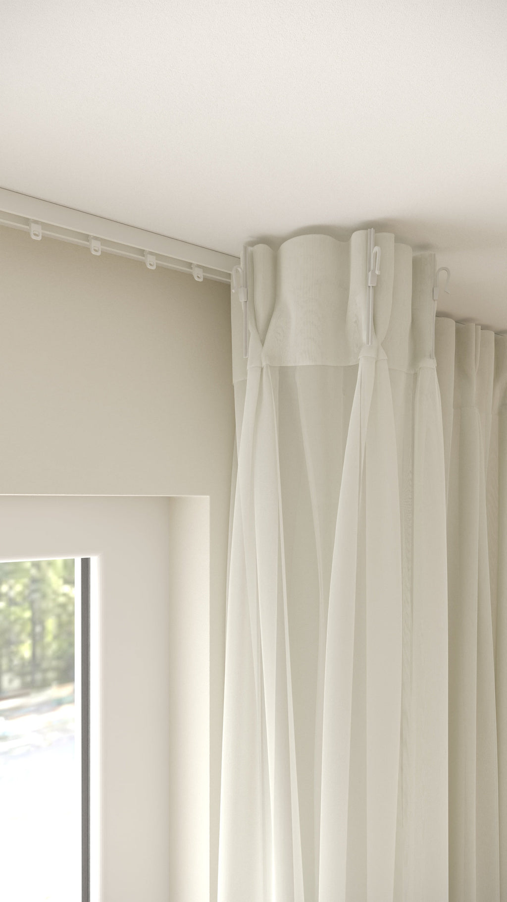 Französische Voile Elfenbein extra hoch