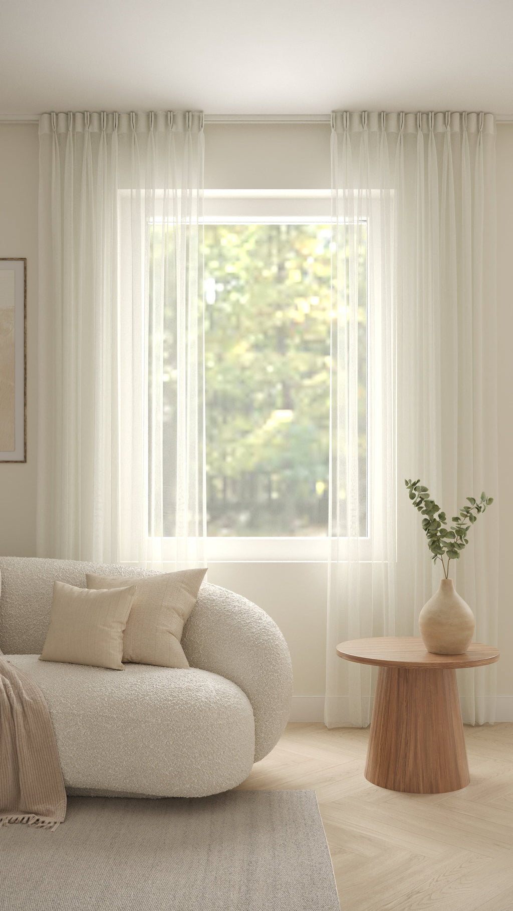 Französische Voile Elfenbein extra hoch