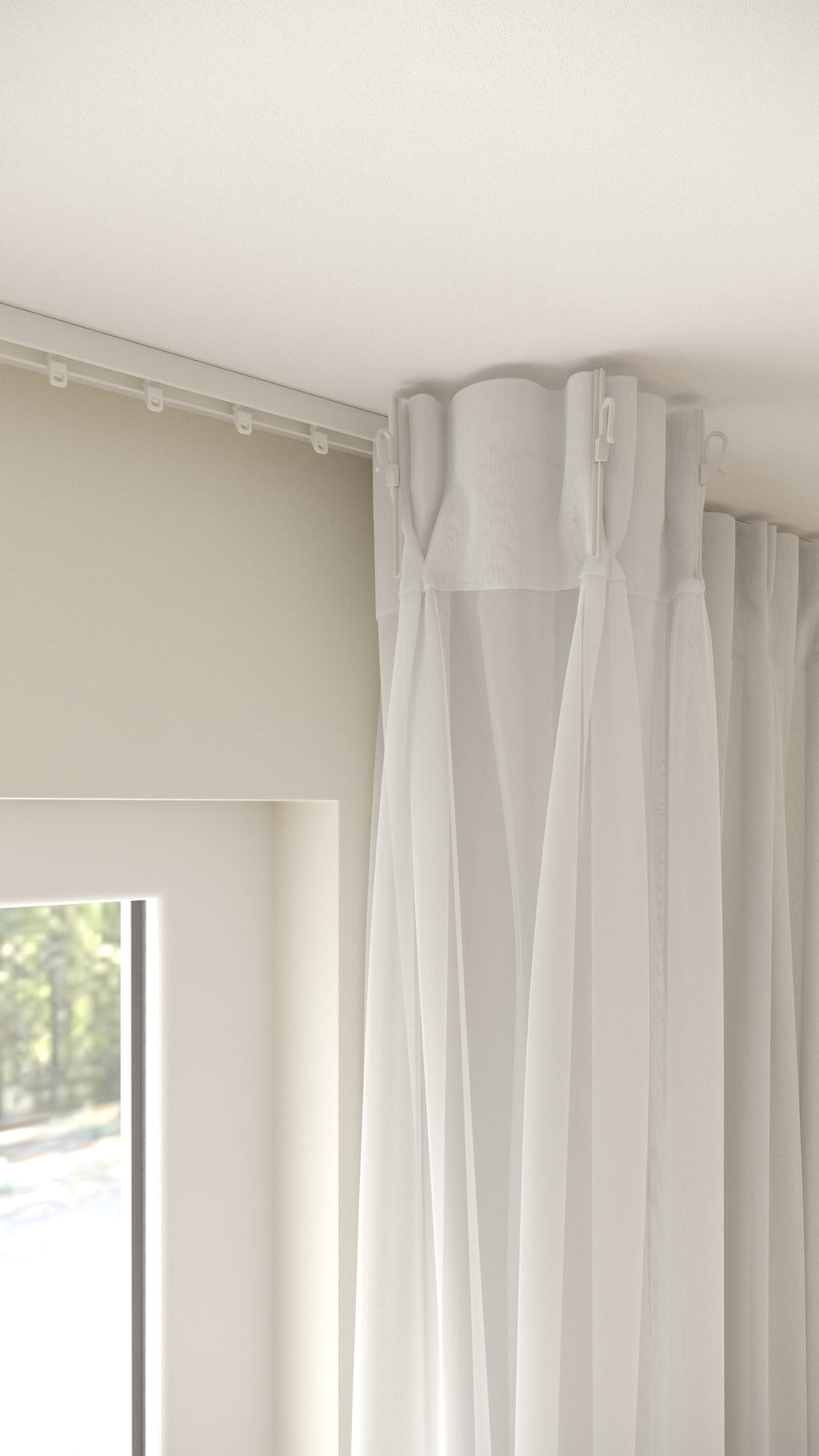 Französische Voile Weiß extra hoch