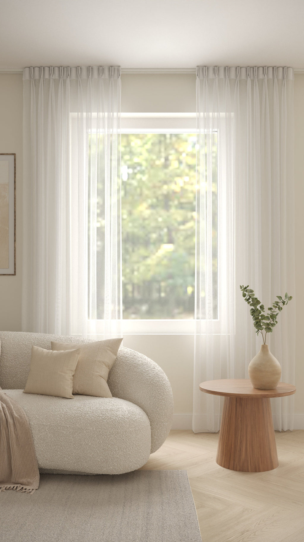 Französische Voile Weiß extra hoch