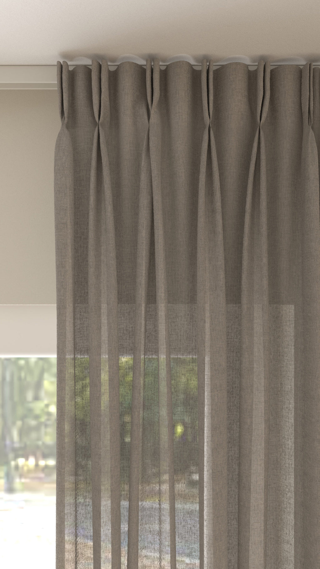 Leinenoptik halbtransparent Grau