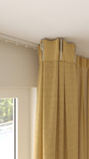 Leinenoptik halbtransparent Ocker