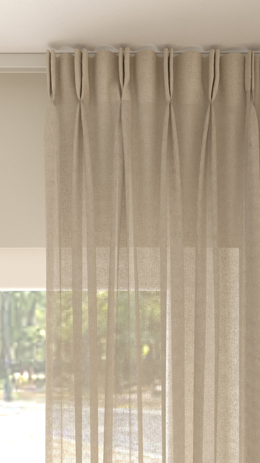 Leinenoptik halbtransparent Sand