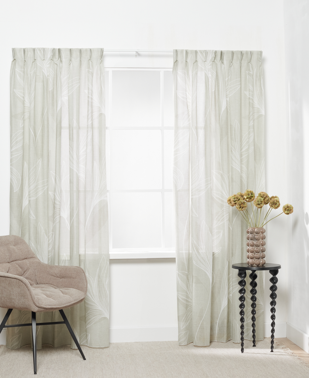 Montse halbtransparent Grau/Grün 13