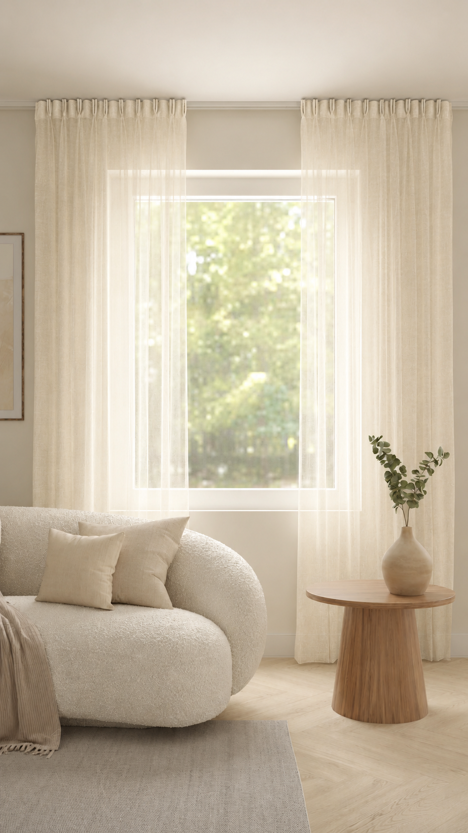 Fantazi Uni halbtransparent Ecru
