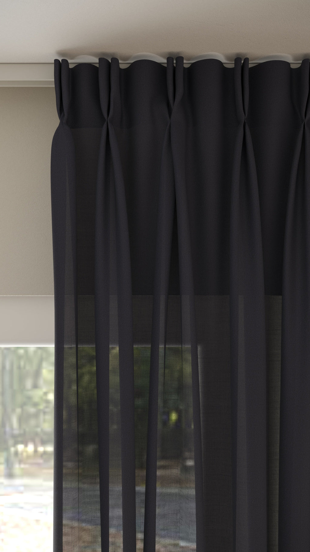 Batist halbtransparent Anthrazit 9948