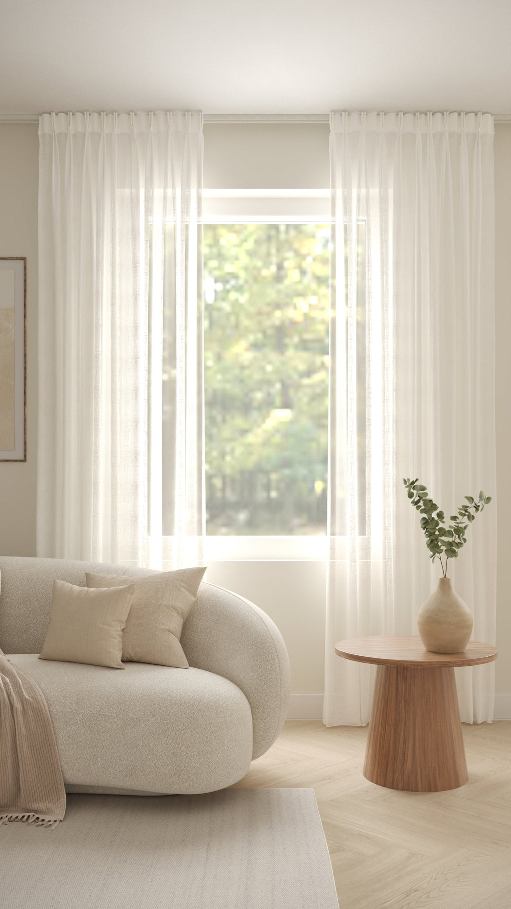 Kreta schwer entflammbar halbtransparent Off-White