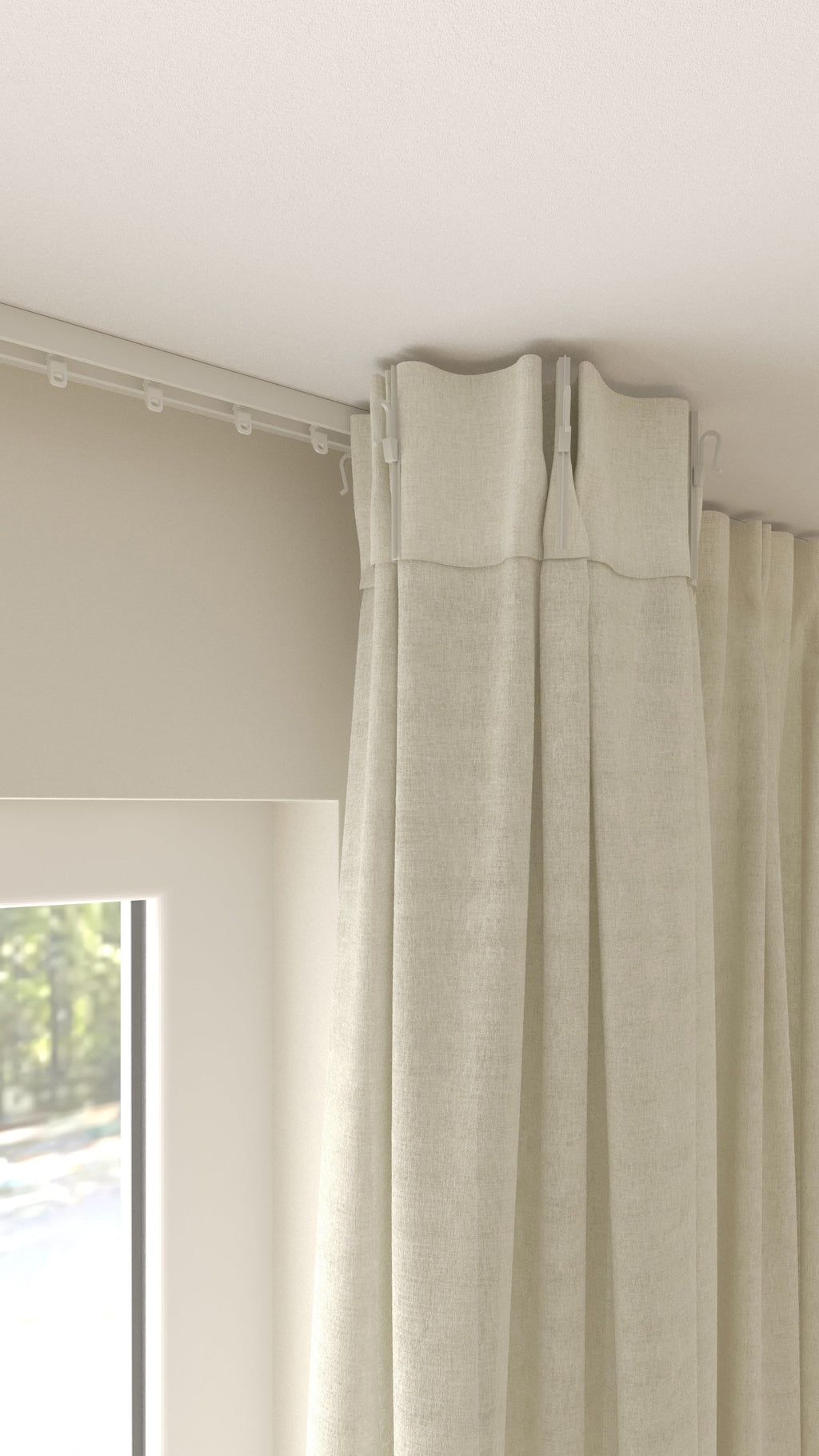 Leinenoptik halbtransparent Ecru