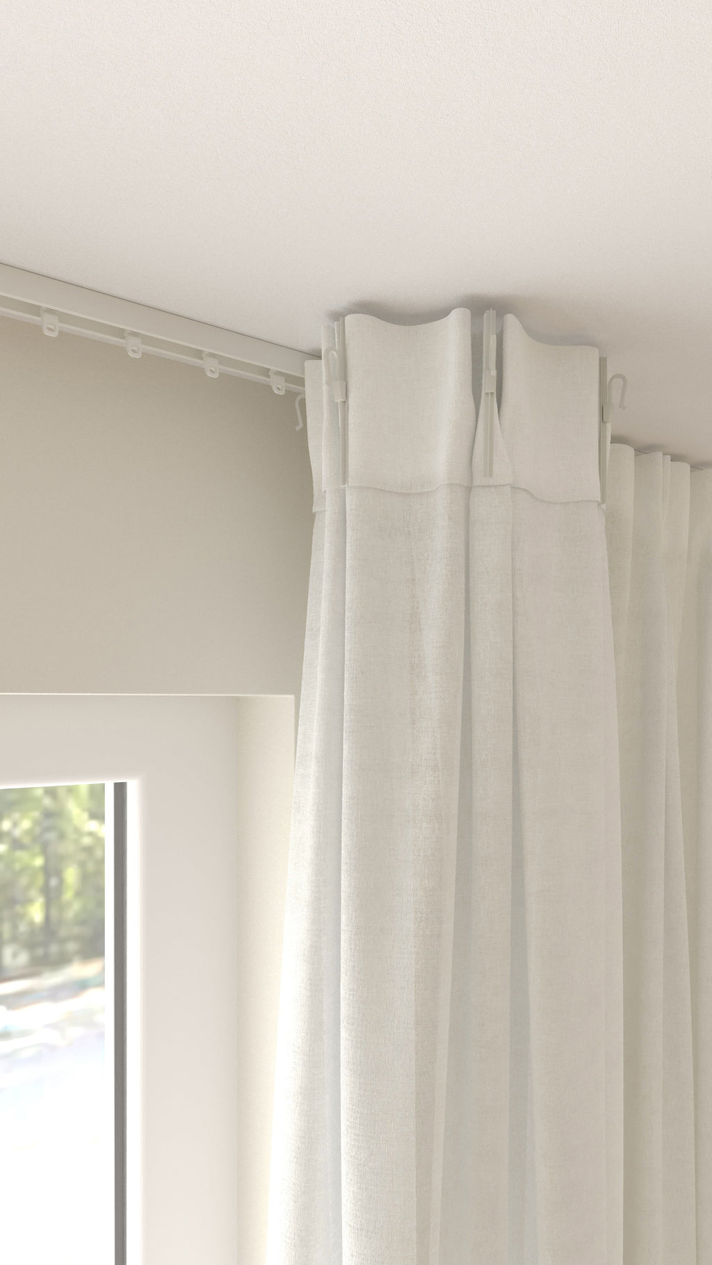 Leinenoptik halbtransparent Elfenbein