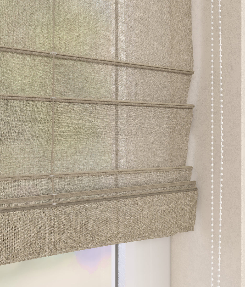 Leinenoptik Faltrollo Sand
