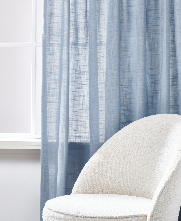 Mallorca Leinen halbtransparent Blau 395