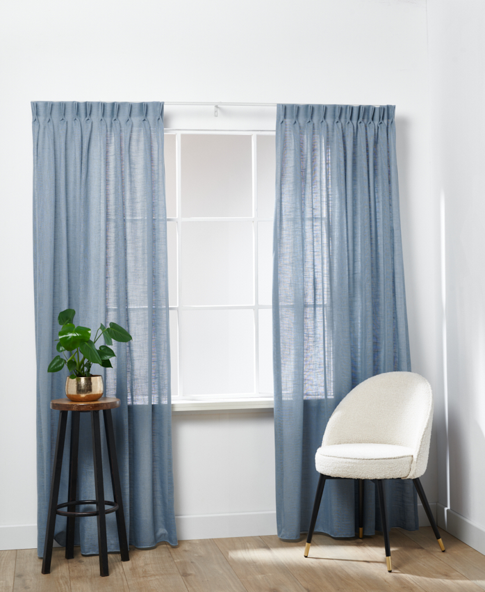 Mallorca Leinen halbtransparent Blau 395