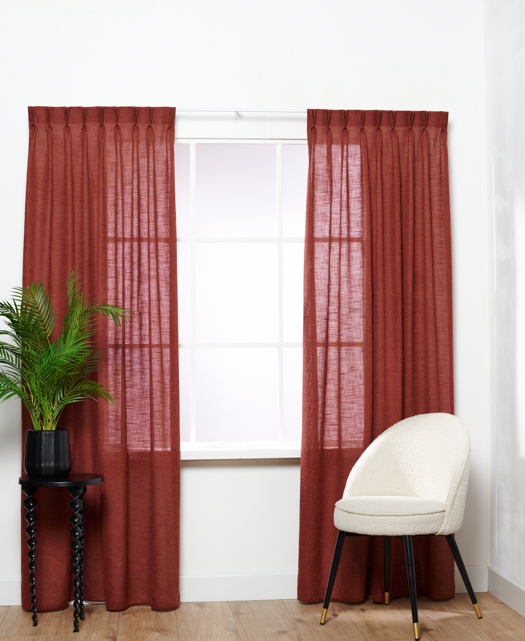 Mallorca Leinen halbtransparent Brique 290