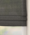 Leinenoptik Faltrollo Schwarz