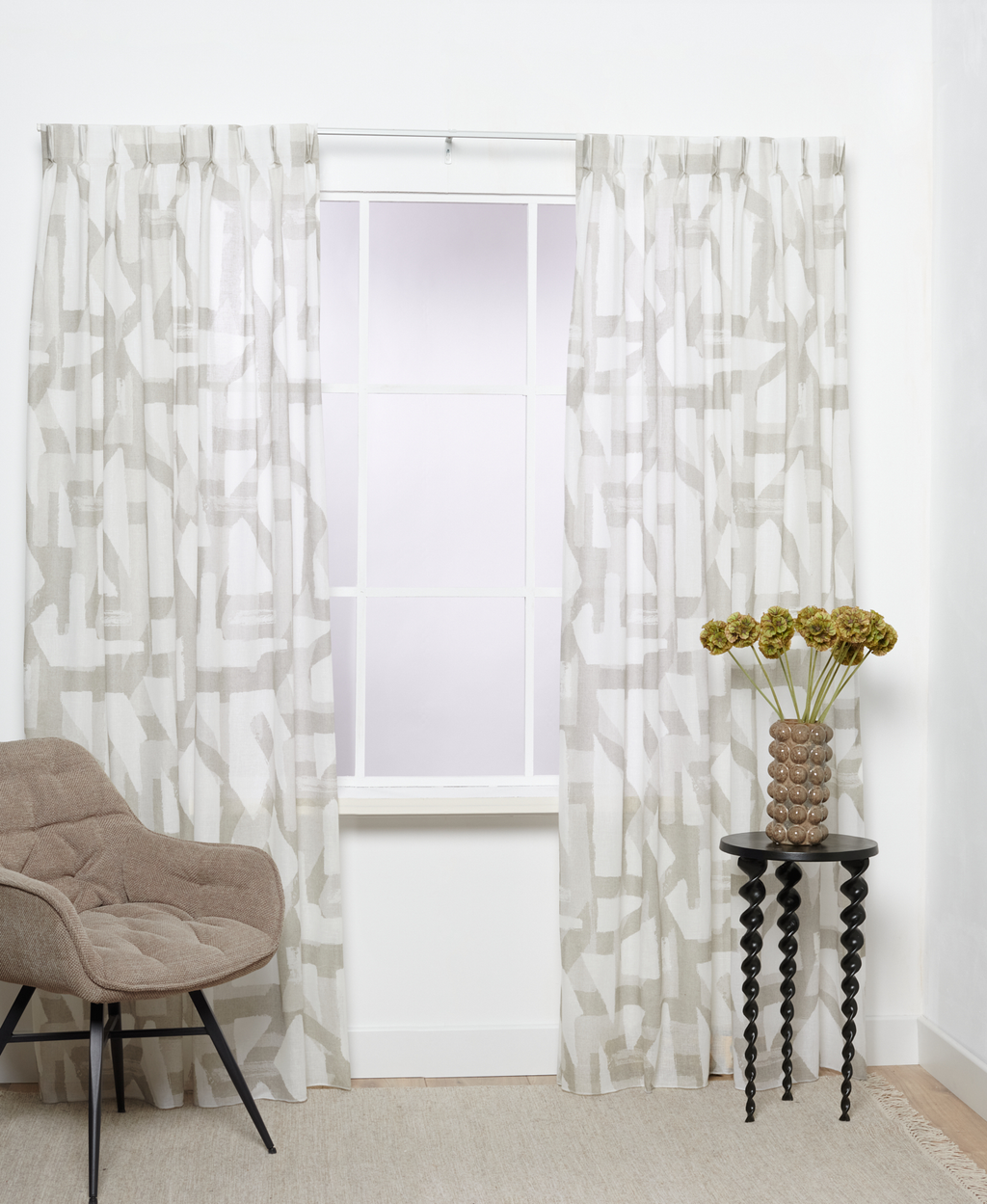 Imber halbtransparent Elfenbein/Grau 7