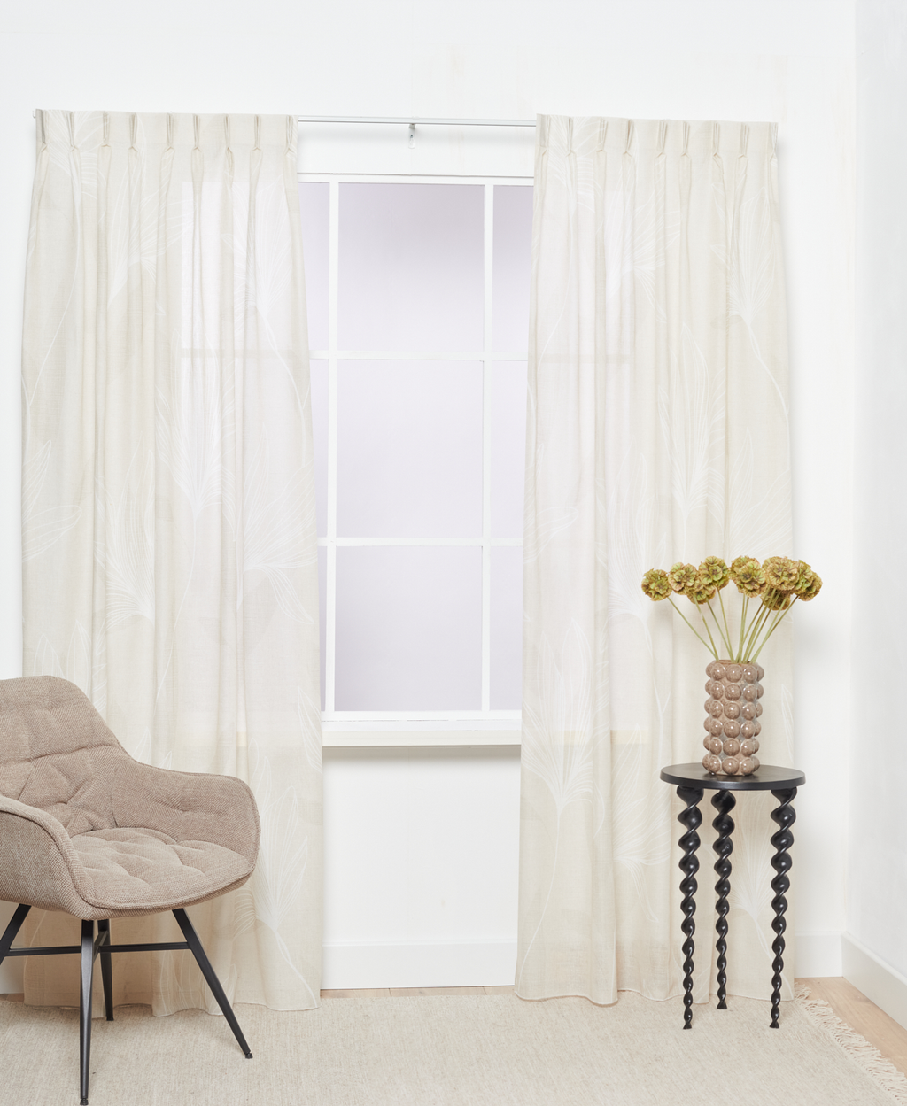 Montse halbtransparent Natur 2