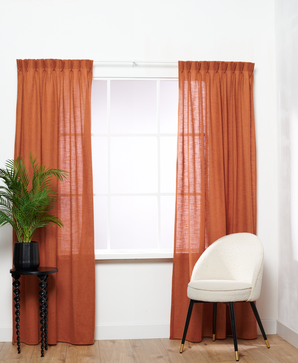 Mallorca Leinen halbtransparent Orange 241