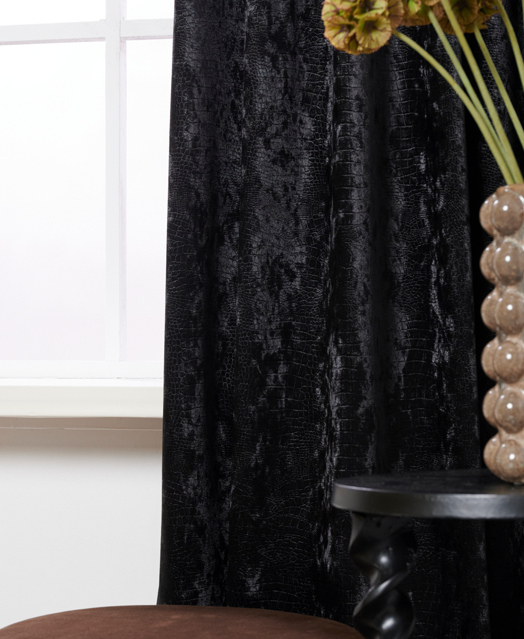 Velvet Kroko Schwarz 24