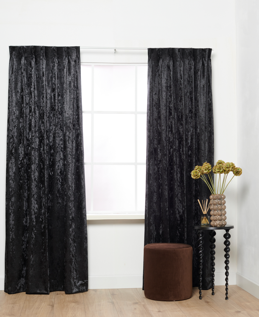 Velvet Kroko Schwarz 24
